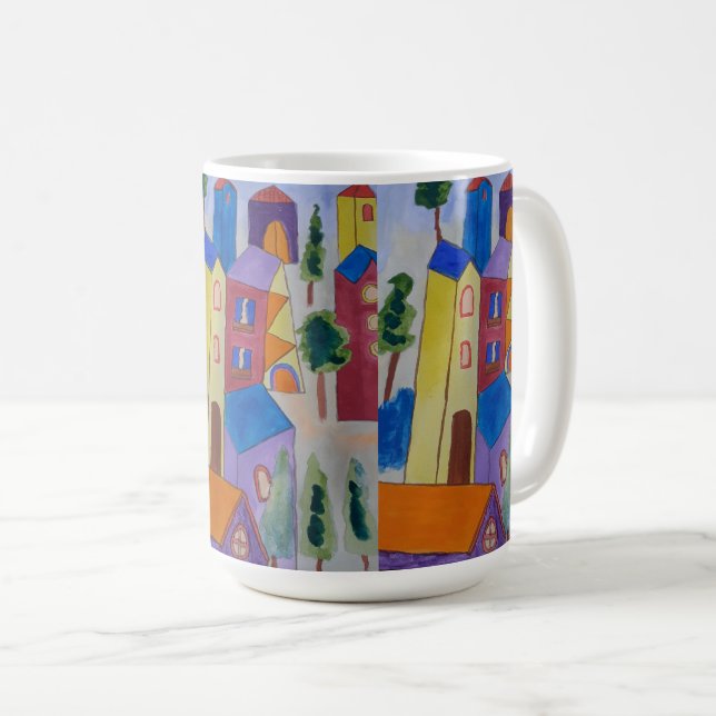 Abstract Summer Village  Coffee Mug (Front Right)