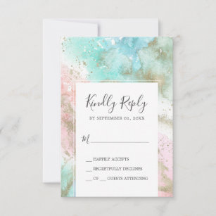 Abstract Summer Watercolor Simple RSVP Card