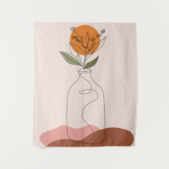 Abstract sun and moon style tapestry (Front)