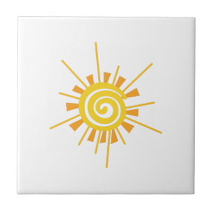Abstract Sun Ceramic Tile