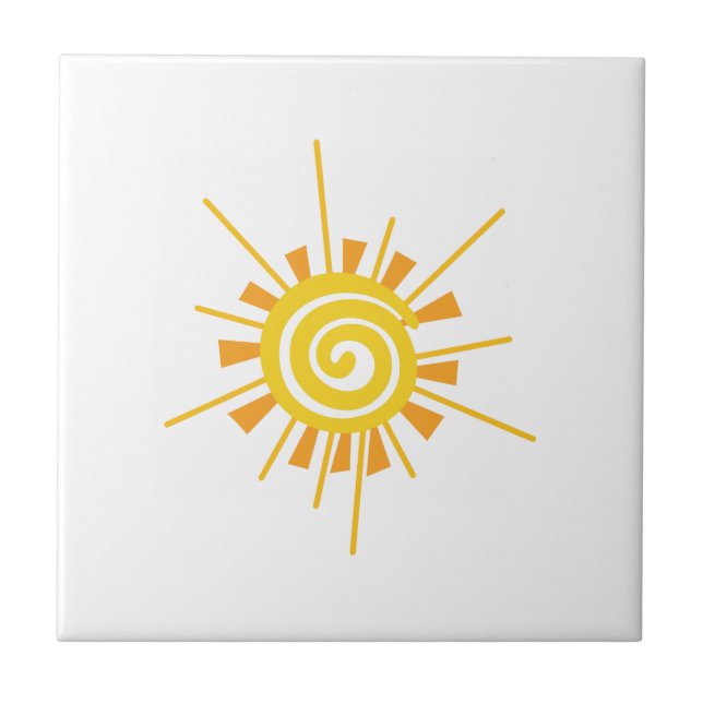 Abstract Sun Ceramic Tile (Front)