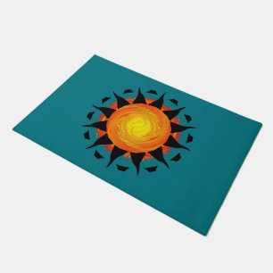 Abstract Sun Flower Doormat