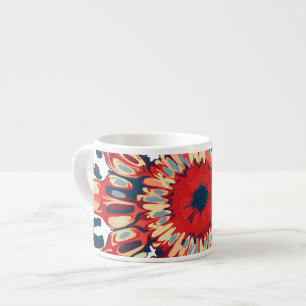 Abstract SUN FLOWER - red blue + your backgr. Espresso Cup
