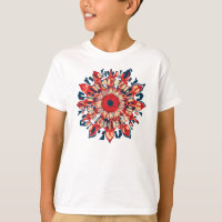 Abstract SUN FLOWER - red blue + your backgr.