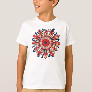Abstract SUN FLOWER - red blue + your backgr. T-Shirt