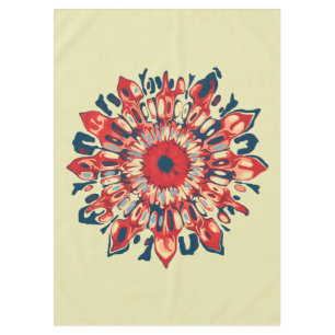 Abstract SUN FLOWER - red blue + your backgr. Tablecloth