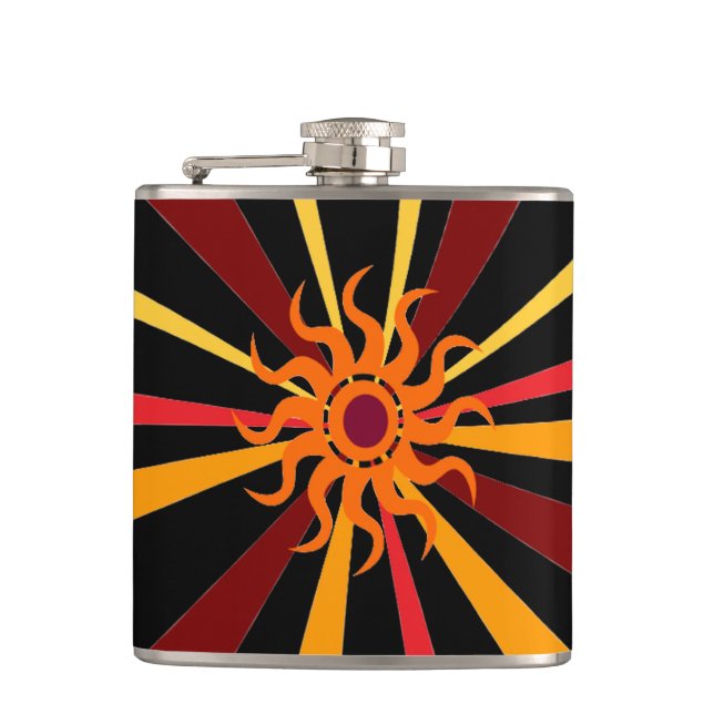 Abstract Sun Hip Flask (Front)