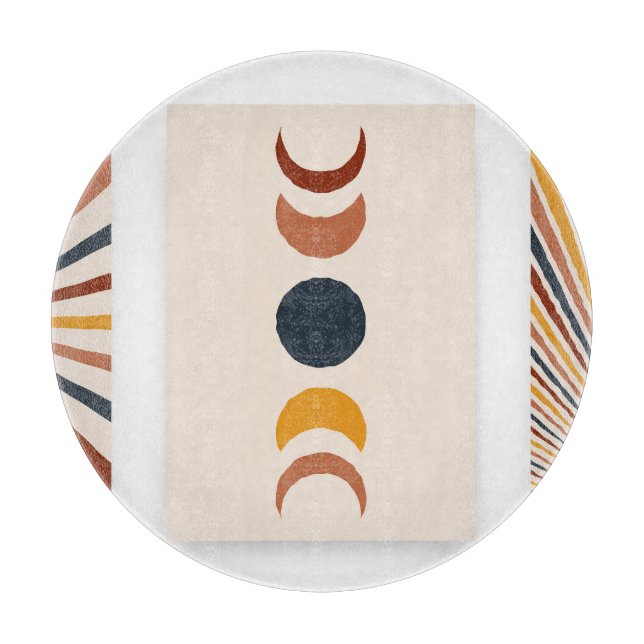 Abstract Sun Moon Boho Posters Cutting Board (Front)