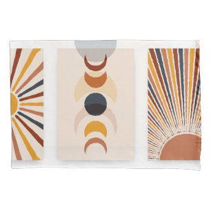 Abstract Sun Moon Boho Posters Pillowcase