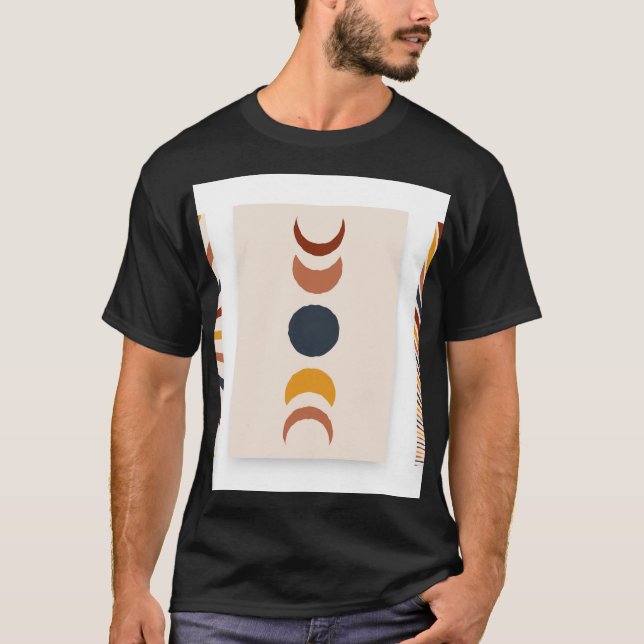 Abstract Sun Moon Boho Posters T-Shirt (Front)