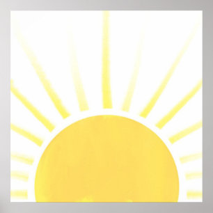 Abstract sun oil colours painting poster