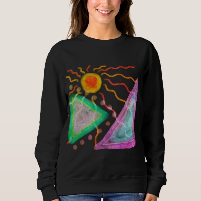 Abstract Sun Original Art to Wear Sweatshirt (Front)