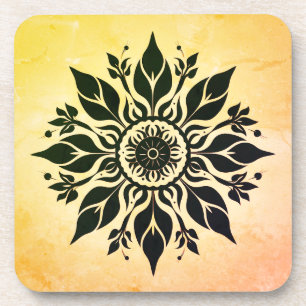 Abstract Sun Pillow Coaster