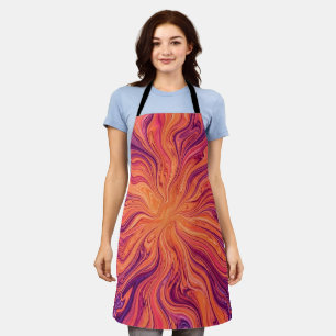 Abstract Sun Ray Sunset Orange Apron