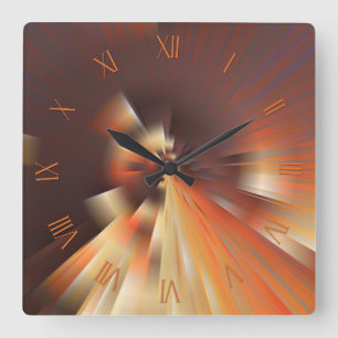 Abstract sun rays square wall clock