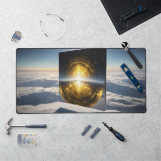 Abstract Sun Stone Desk Mat