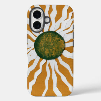 Abstract Sun with Zigzag Rays iPhone 16 Case