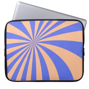 Abstract sunburst pattern background. blue and ora laptop sleeve