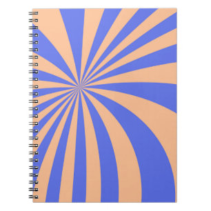 Abstract sunburst pattern background. blue and ora notebook