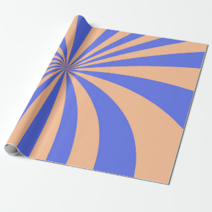 Abstract sunburst pattern background. blue and ora wrapping paper