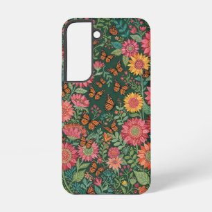 Abstract Sunflower Butterflies Samsung Cases