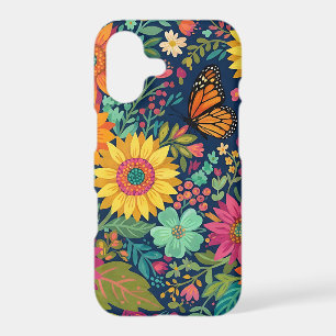 Abstract Sunflower Butterfly iPhone Cases