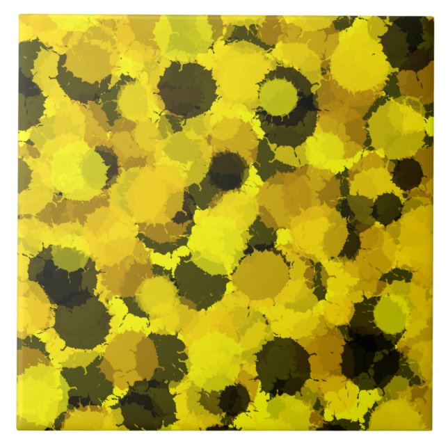 Abstract sunflower Nature inspirational pattern Ceramic Tile (Front)