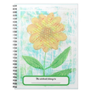 Abstract Sunflower Notebooks with Personalisation