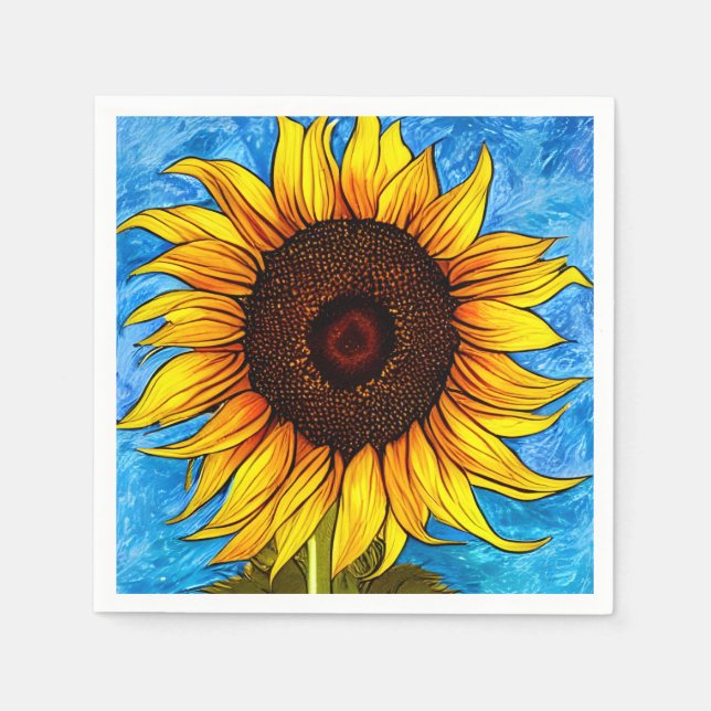 Abstract Sunflower Painting Napkin (Front)