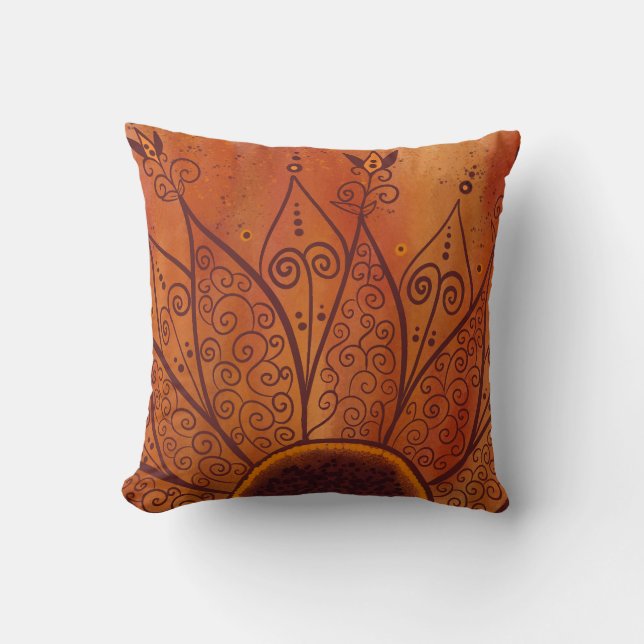 Abstract Sunflower Pattern Cushion (Front)