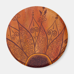 Abstract Sunflower Pattern Magnet