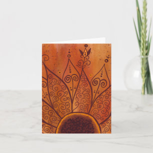 Abstract Sunflower Pattern Note Card