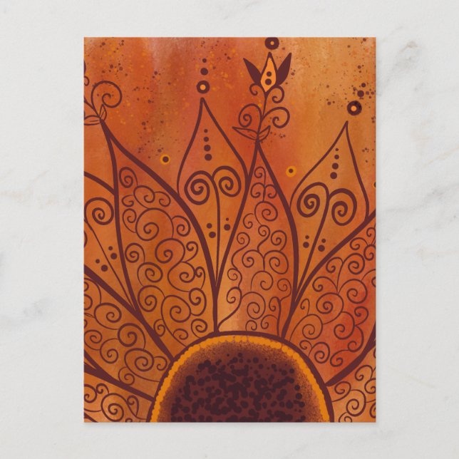 Abstract Sunflower Pattern Postcard (Front)