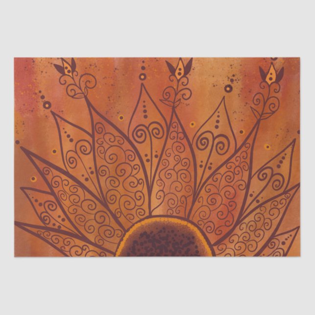 Abstract Sunflower Pattern Tissue Paper (Front)