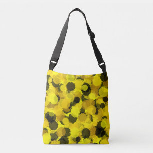 Abstract Sunflower pattern vibrant nature dots art Crossbody Bag