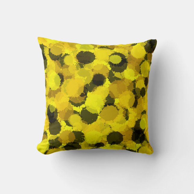 Abstract  Sunflower Yellow Pattern Bedroom Summer Cushion (Front)