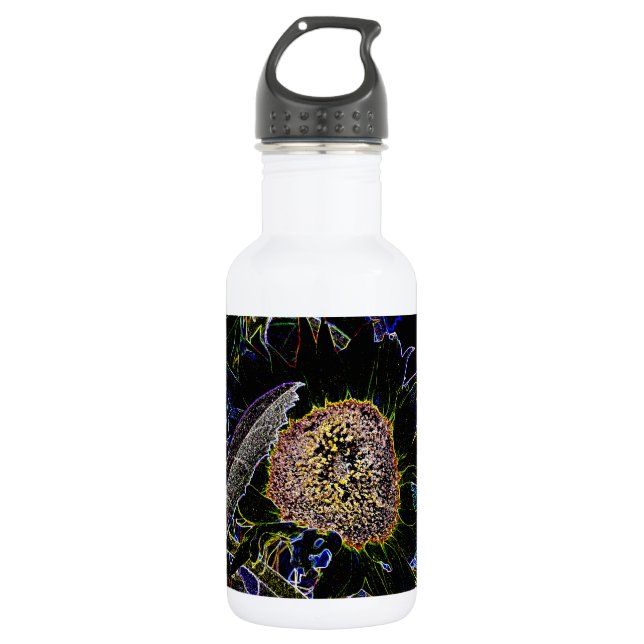 ABSTRACT SUNFLOWERS 532 ML WATER BOTTLE (Front)
