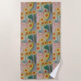 Abstract Sunflowers Beach Towel