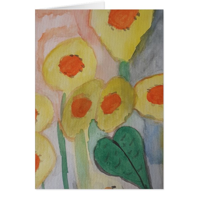 Abstract Sunflowers Birthday Card (Front)