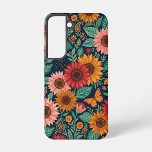 Abstract Sunflowers Butterflies Samsung Cases