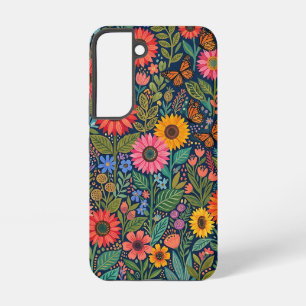 Abstract Sunflowers Butterflies Samsung Cases