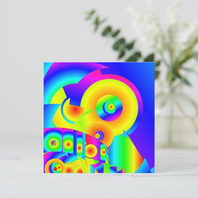 Abstract Sunflowers  Card (Standing Front)