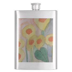 Abstract Sunflowers Classic Flask