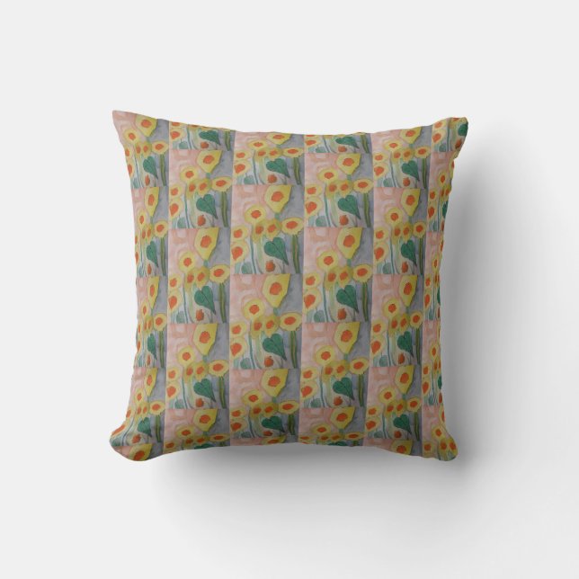 Abstract Sunflowers Cushion (Front)