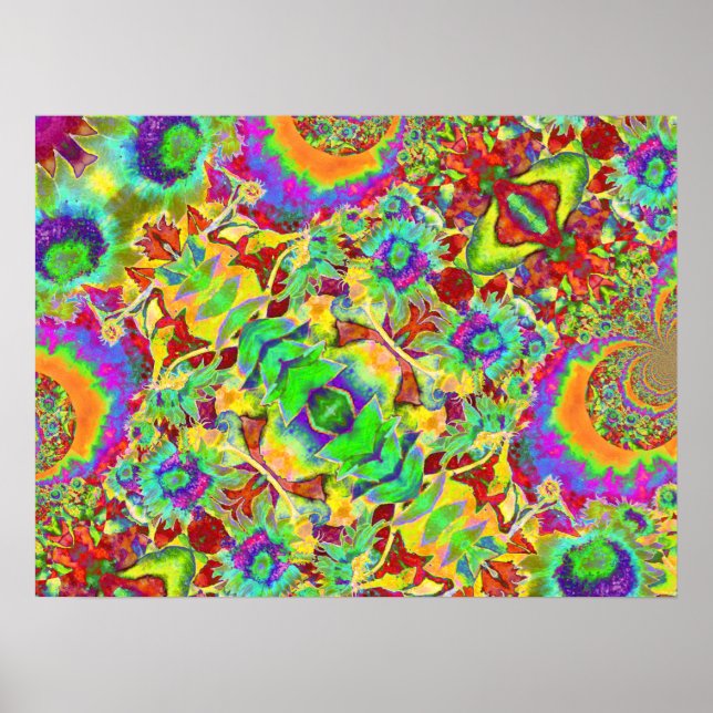 Abstract sunflowers | funky retro flowers   poster (Front)
