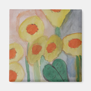 Abstract Sunflowers Magnet