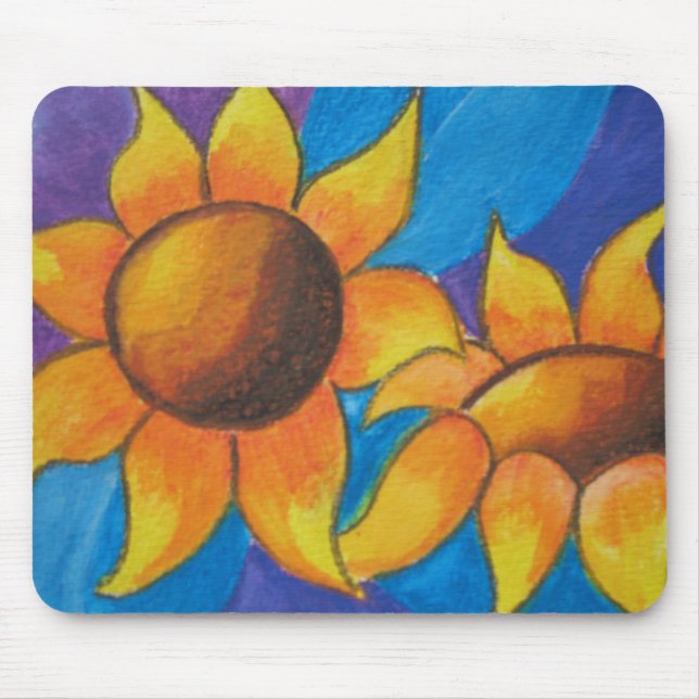 Abstract Sunflowers Painting Mousemat (Front)
