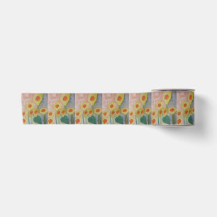 Abstract Sunflowers Satin Ribbon