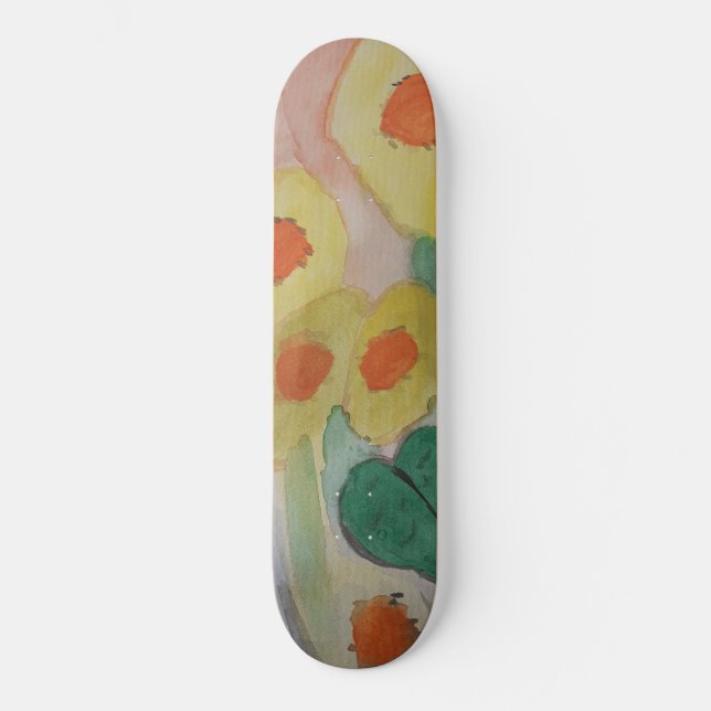 Abstract Sunflowers Skateboard (Front)
