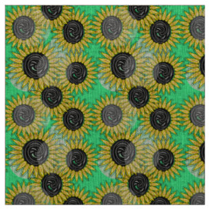 Abstract sunflowers summer mood fabric